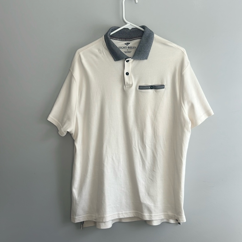 Men’s Cream Polo | Eight Bells | L